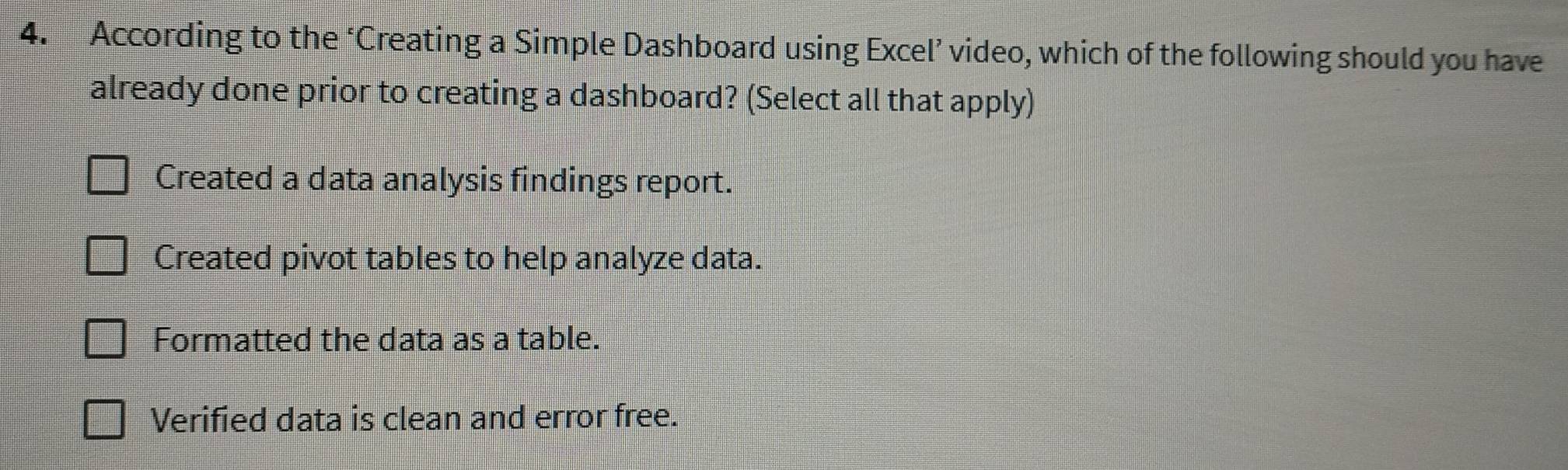 Solved: According to the ‘Creating a Simple Dashboard using Excel ...