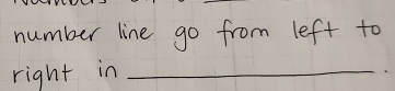 number line go from left to 
right in_