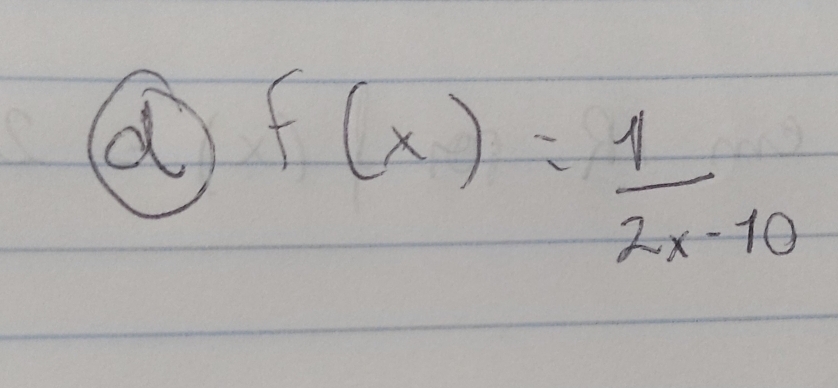 f(x)= 1/2x-10 