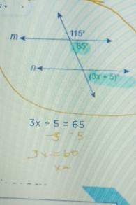 3x+5=65