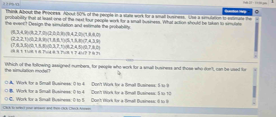 Solved: Feb 27 - 1159 pm 1 7.7.PS-13 Question Help Think About the ...