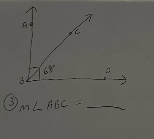 3 m∠ ABC= _ _ 