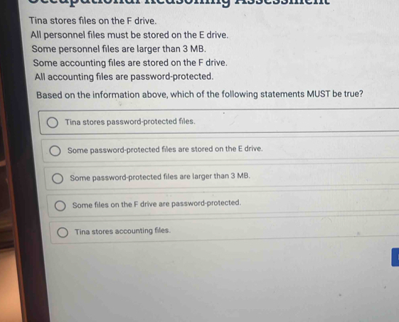 Solved: Tina stores files on the F drive. All personnel files must be ...