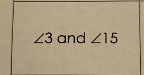 ∠ 3 and ∠ 15