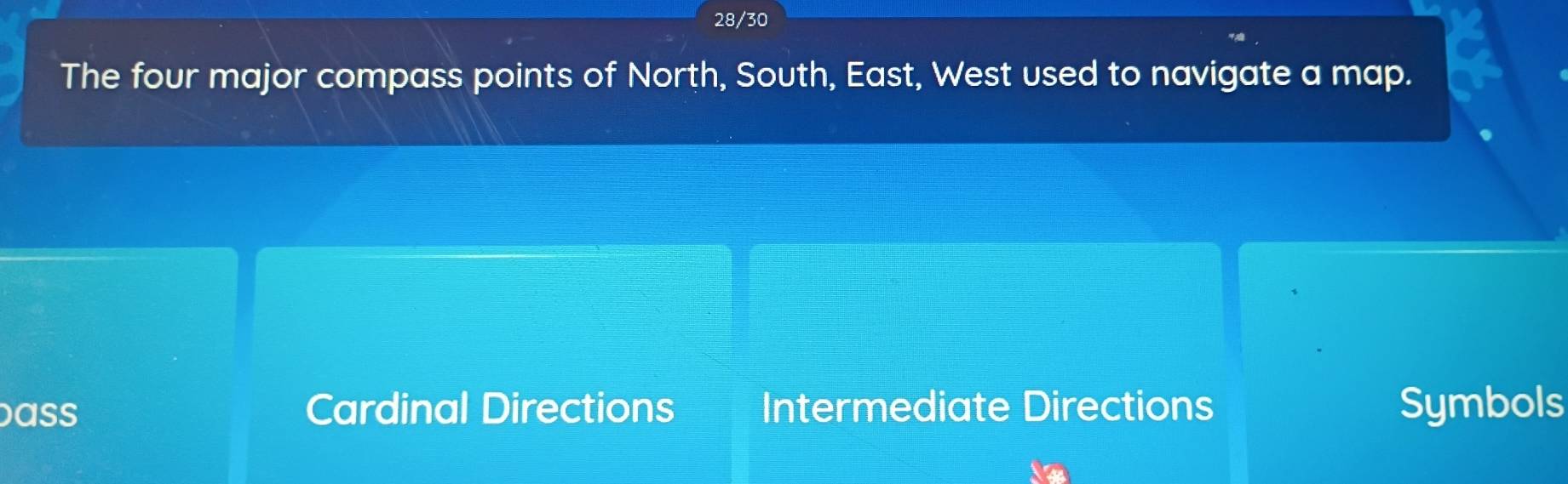 Resuelto:28/30 The four major compass points of North, South, East ...