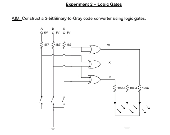 Solved: Experiment 2 - Logic Gates AIM: Construct a 3 -bit Binary-to ...
