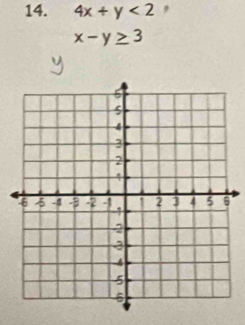 4x+y<2</tex>
x-y≥ 3
y