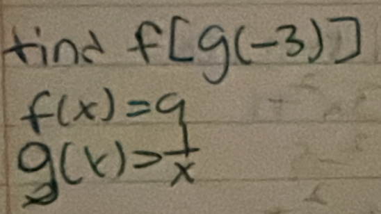 find f[g(-3)]