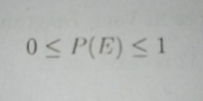 0≤ P(E)≤ 1