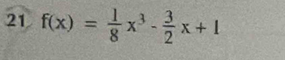 21 f(x)= 1/8 x^3- 3/2 x+1