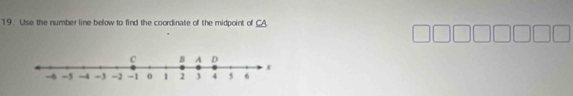 Use the number line below to find the coordinate of the midpoint of