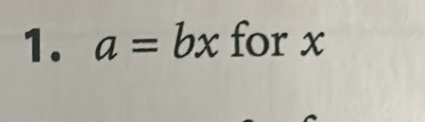 a=bx for x