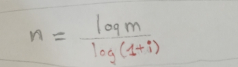 n= log m/log (1+i) 