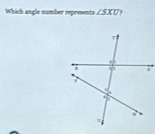 Which angle number represents ∠ SXU