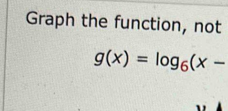 Graph the function, not
g(x)=log _6(x-