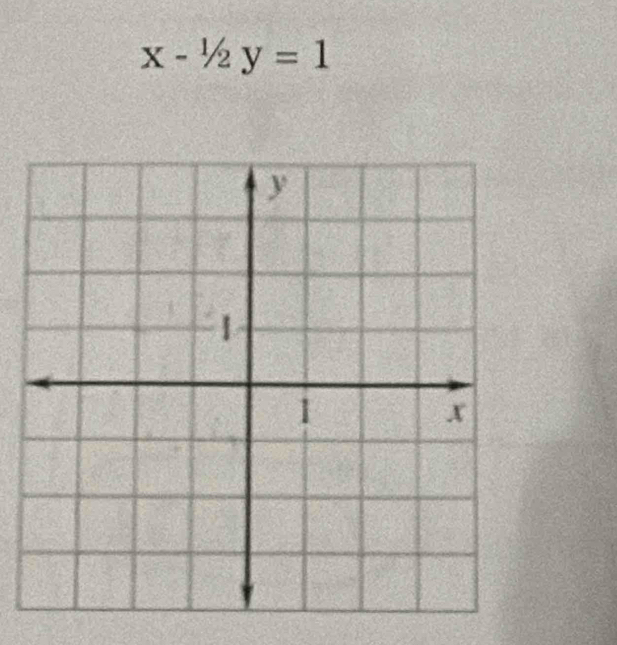 x-1/2y=1