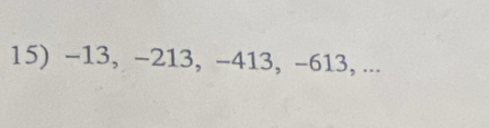 -13, -213, -413, -613, ...