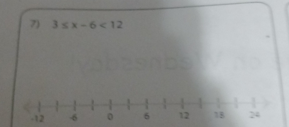 3≤ x-6<12</tex>