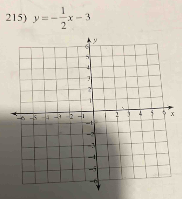 y=- 1/2 x-3