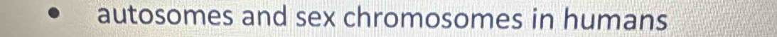 autosomes and sex chromosomes in humans