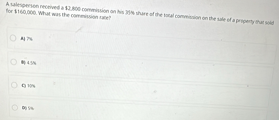 Solved: A salesperson received a $2,800 commission on his 35% share of ...
