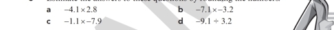 a -4.1* 2.8
b -7.1* -3.2
C -1.1* -7.9
d -9.1/ 3.2
