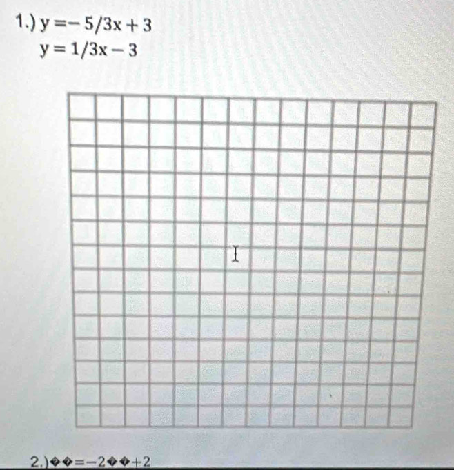 1.) y=-5/3x+3
y=1/3x-3
2.) ??=-2??+2