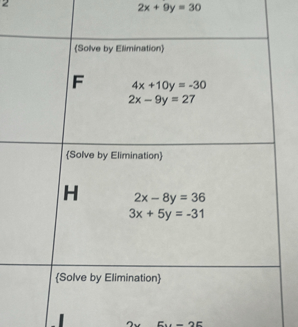 2
2x+9y=30
OE