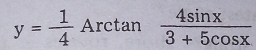 y= 1/4  Arctan