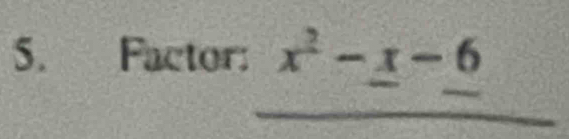 Factor: x^2-_ x-6