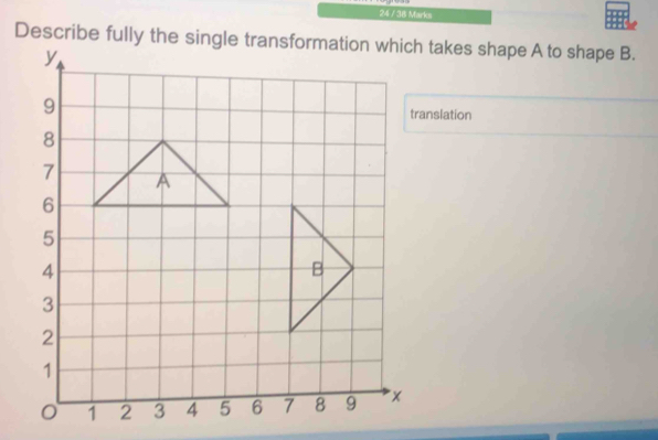 24 / 38 Marks 
translation