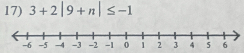 3+2|9+n|≤ -1