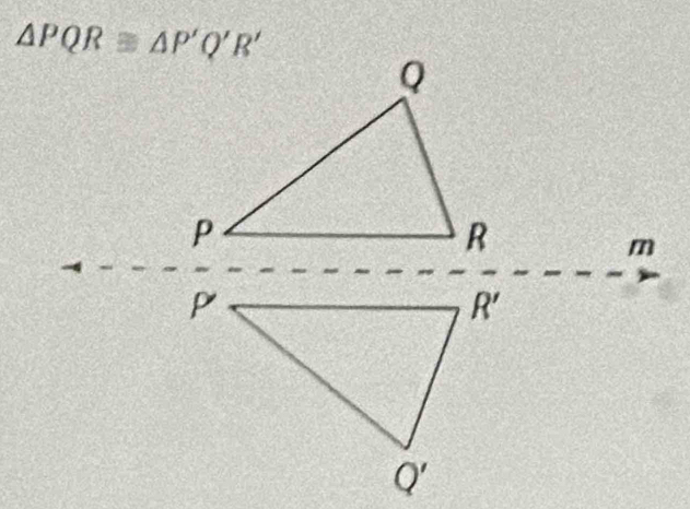 △ PQR≌ △ P'Q'R'
m
P
R'
Q'