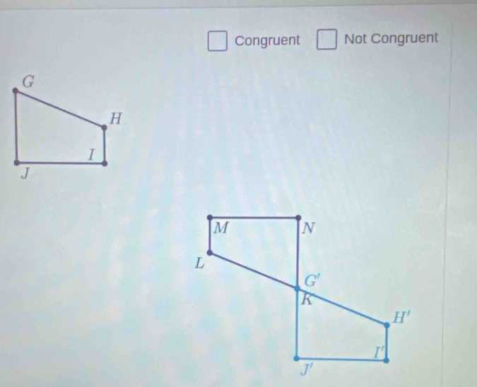 Congruent □ Not Congruent