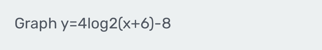 Graph y=4log 2(x+6)-8