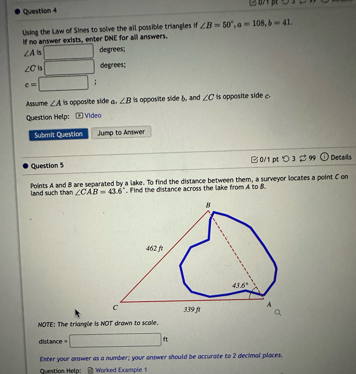 Solved: Using the Law of Sines to solve the all possible triangles if ∠ ...
