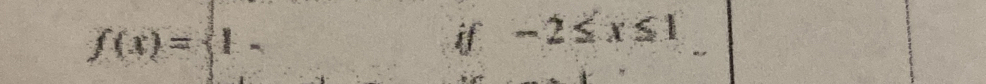 f(x)= 1,if-2≤ x≤ 1