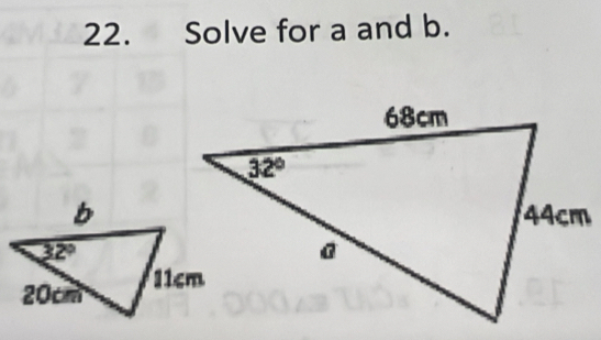 Solve for a and b.