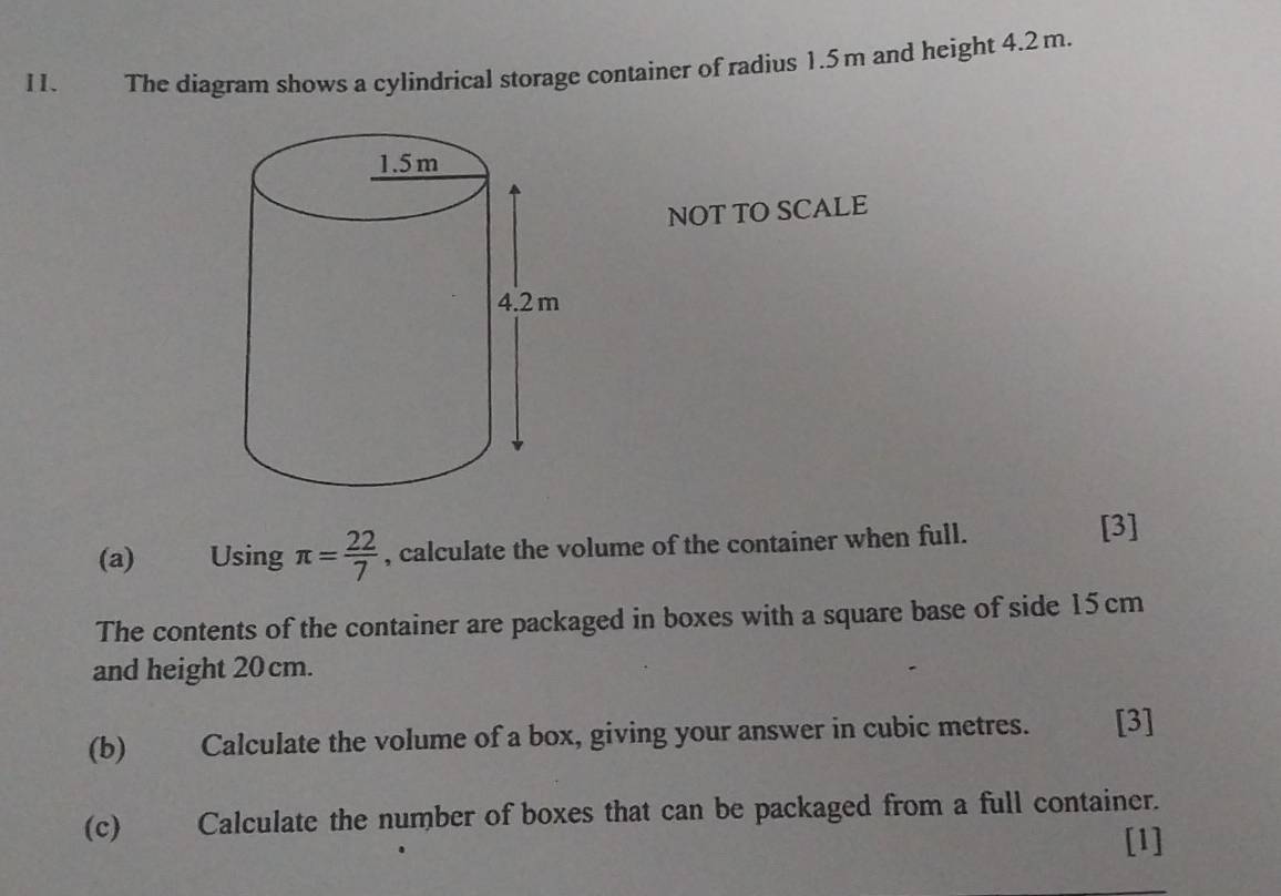 Solved: The diagram shows a cylindrical storage container of radius 1.5 ...