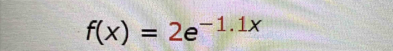 f(x)=2e^(-1.1x)