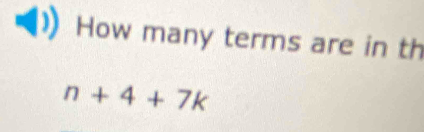 How many terms are in th
n+4+7k