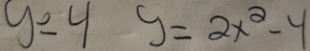 y=4y=2x^2-4