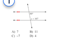 A) 7 B) 11
C) -7 D) 4