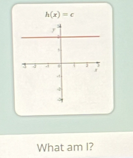 h(x)=c
What am I?