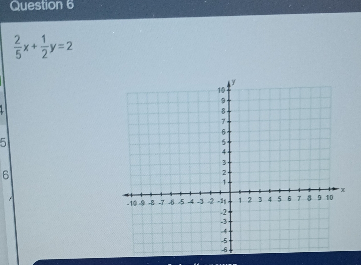  2/5 x+ 1/2 y=2
5
6