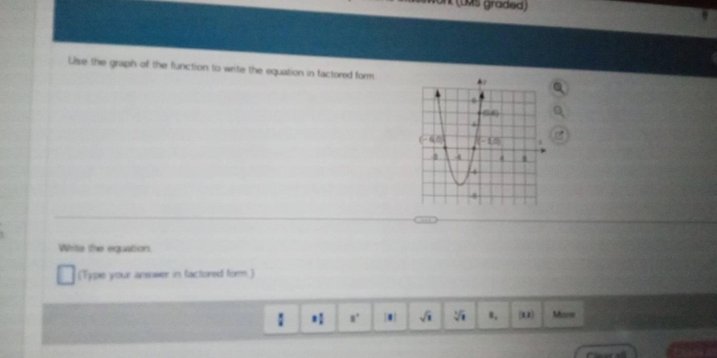 Solved: vor (DMs graded) Lse the graph of the function to write the ...