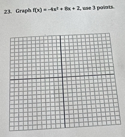 Graph f(x)=-4x^2+8x+2 , use 3 points.