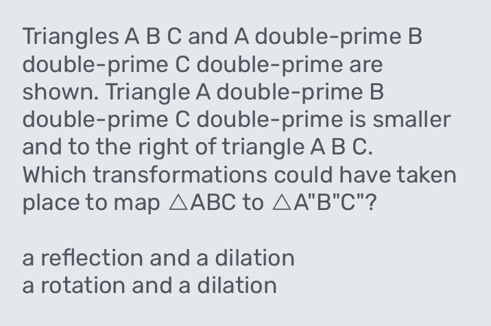 Solved: Triangles A B C and A double-prime B double-prime C double ...