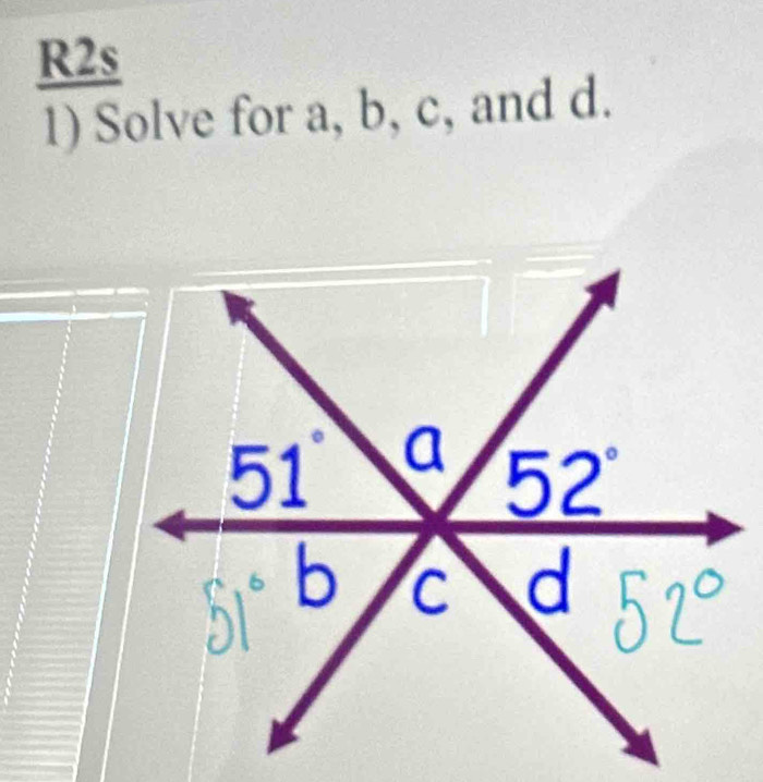 10 2s
1) Solve for a, b, c, and d.