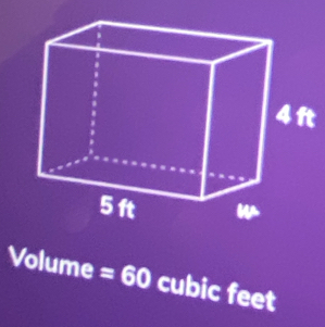 Volume=60 cubic feet